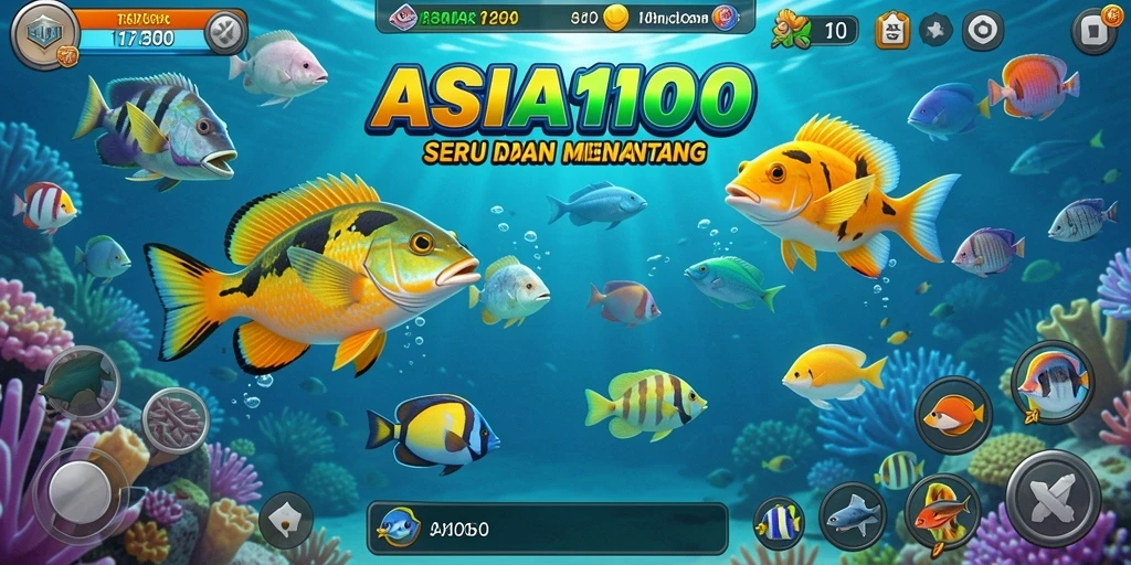 Tampilan gameplay Tembak Ikan yang menarik dan seru di ASIA100.