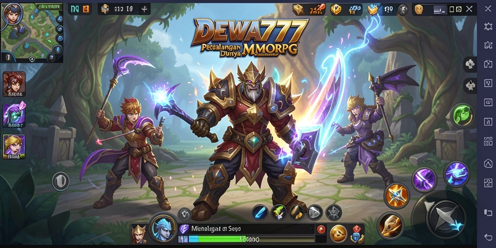 Tampilan gameplay seru dan interaksi karakter dalam DEWA777.
