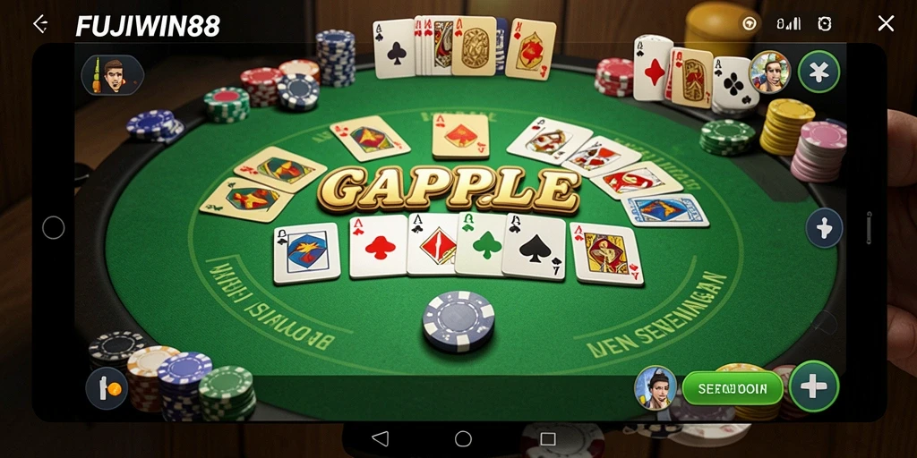 Screenshot gameplay seru FUJIWIN88 saat bermain Gaple.