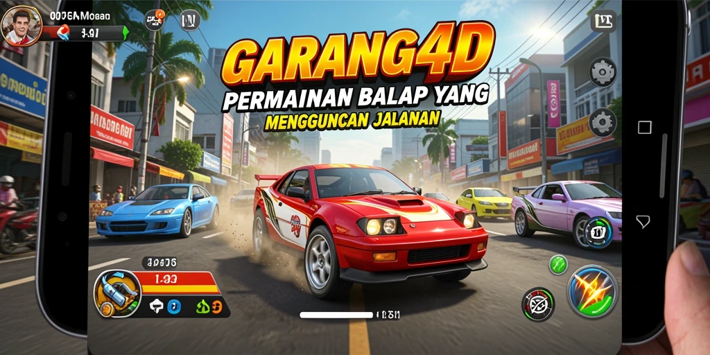 Tangkapan layar gameplay GARANG4D menunjukkan balapan yang mendebarkan di lintasan.