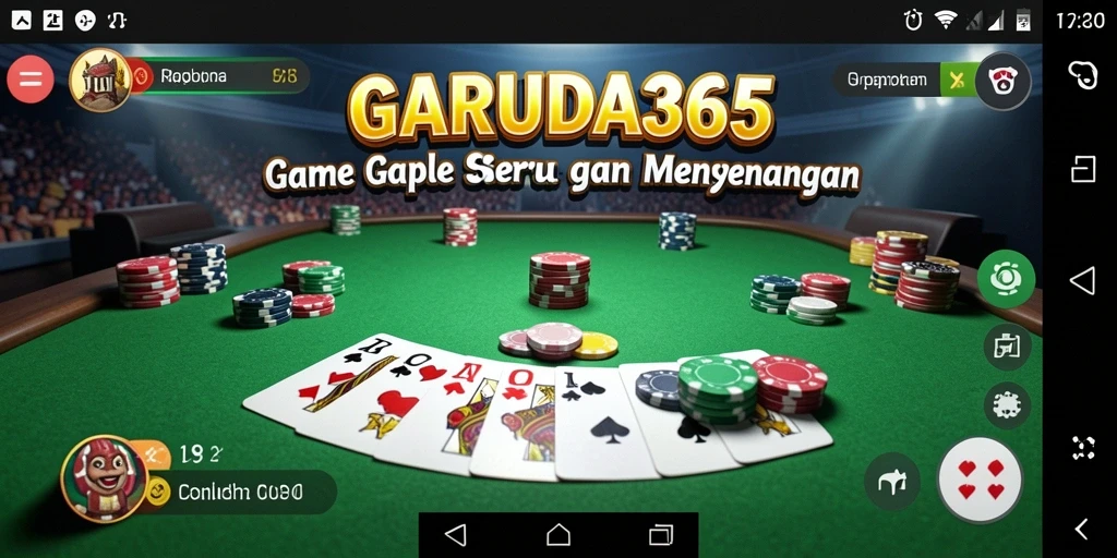 Tampilan gameplay Gaple yang seru dan interaktif di GARUDA365.