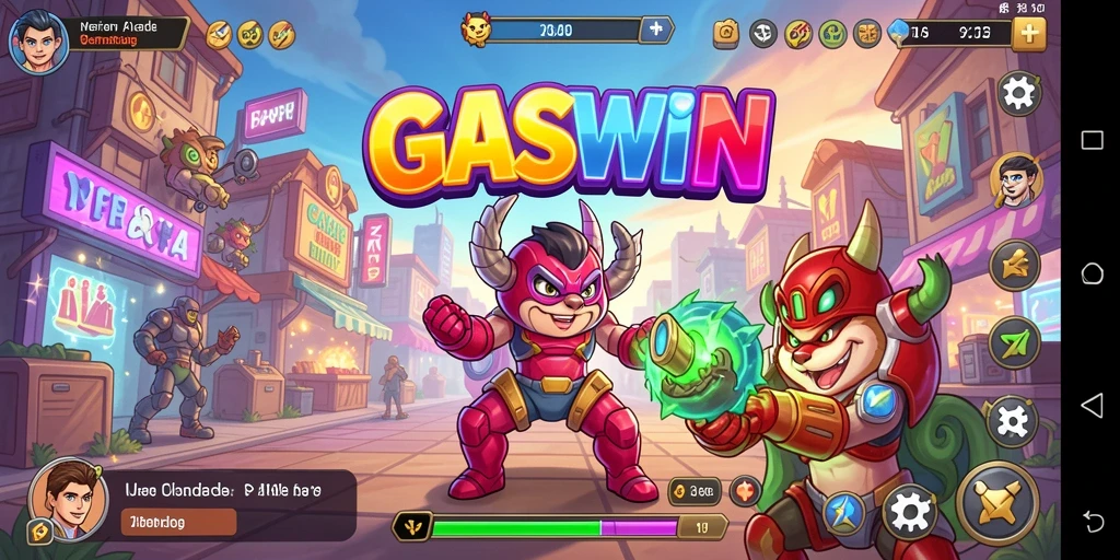 Screenshot menampilkan aksi gameplay seru dari GASWIN dalam permainan Arcade.