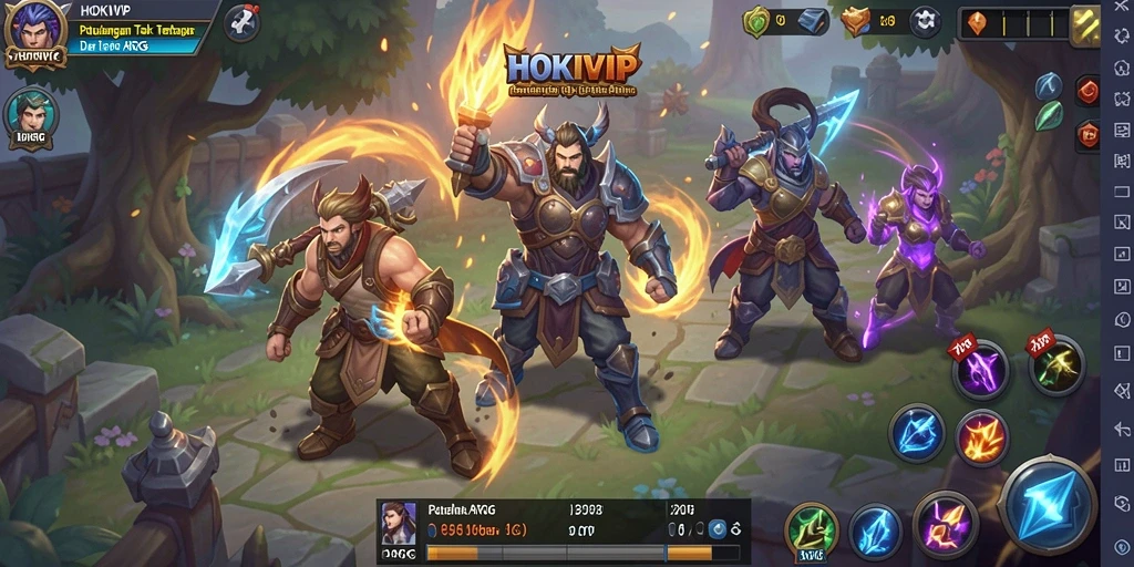 Screenshot HOKIVIP menampilkan aksi bertarung epik di dunia ARPG.