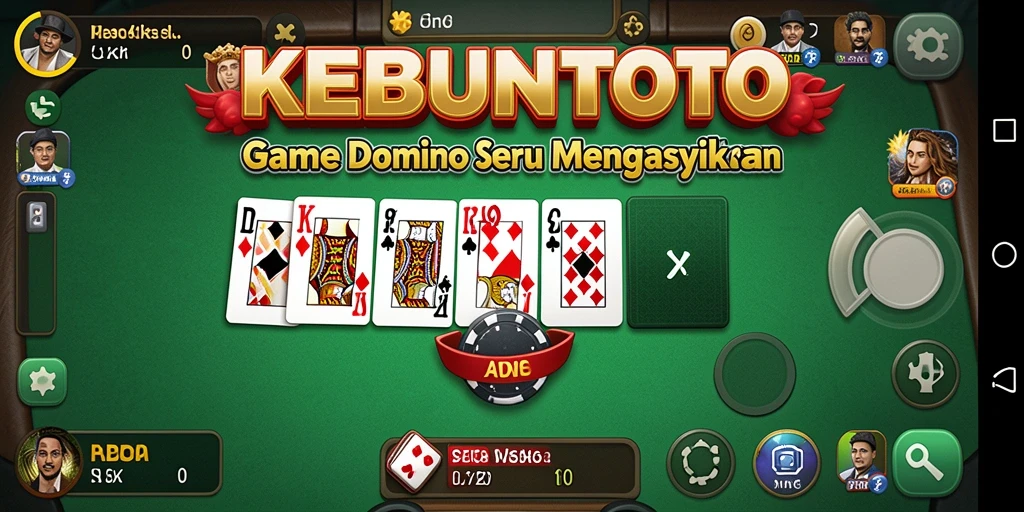 Screenshot gameplay KEBUNTOTO menampilkan aksi seru dalam permainan Domino.