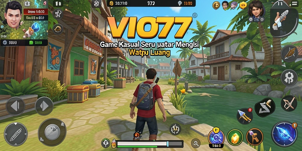 Tampilan gameplay menarik dari VIO77 dengan karakter berwarna-warni.